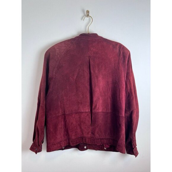 Vintage West Bay Saks Fifth Avenue Leather Bomber Maroon 14 - Picture 8 of 10